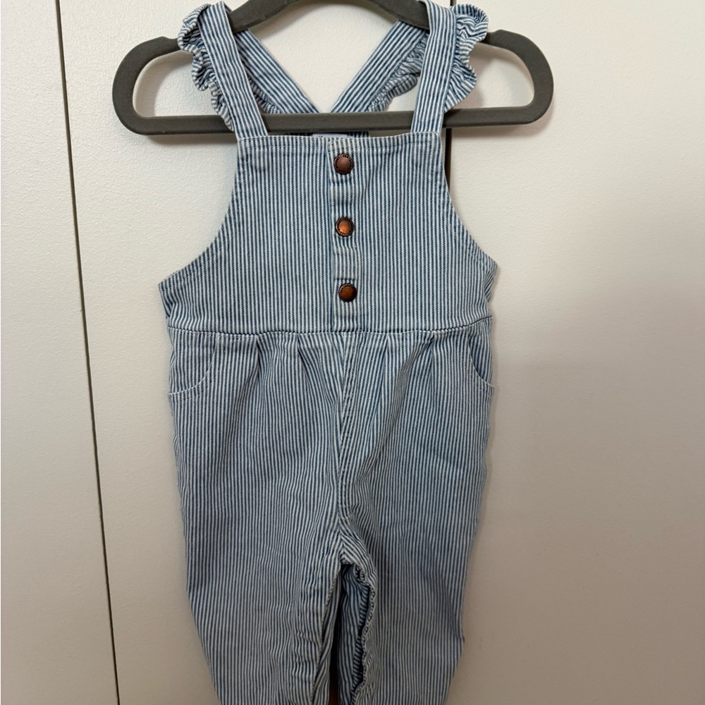 Striped Blue Kids Overalls